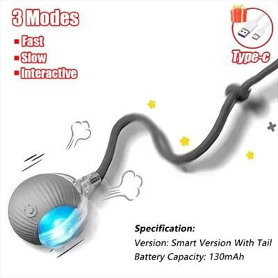 Uplift Treasures Smart Interactive Pet Play Ball grey