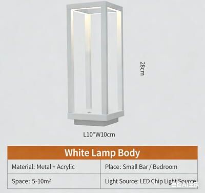 Inspired Finds Modern European Rechargeable LED Table Lamp Cordless Hotel Style Ambient Light white