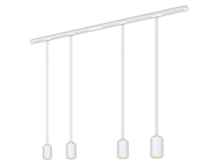 Briloner Rail Schienensystem, Komplettset, 4x GU10 Pendel, Einspeisung, Weiß, 1,5 m