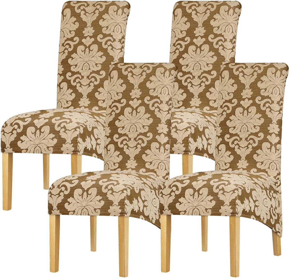 Set van 4 Stretch Jacquard Stoelhoezen voor Eetkamermeubilair