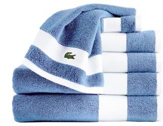 Lacoste Sport Stripe 6-Piece Supima 100% Cotton Bath Towel Set - 2 Bath Towels, 2 Hand Towels, 2 Washcloths