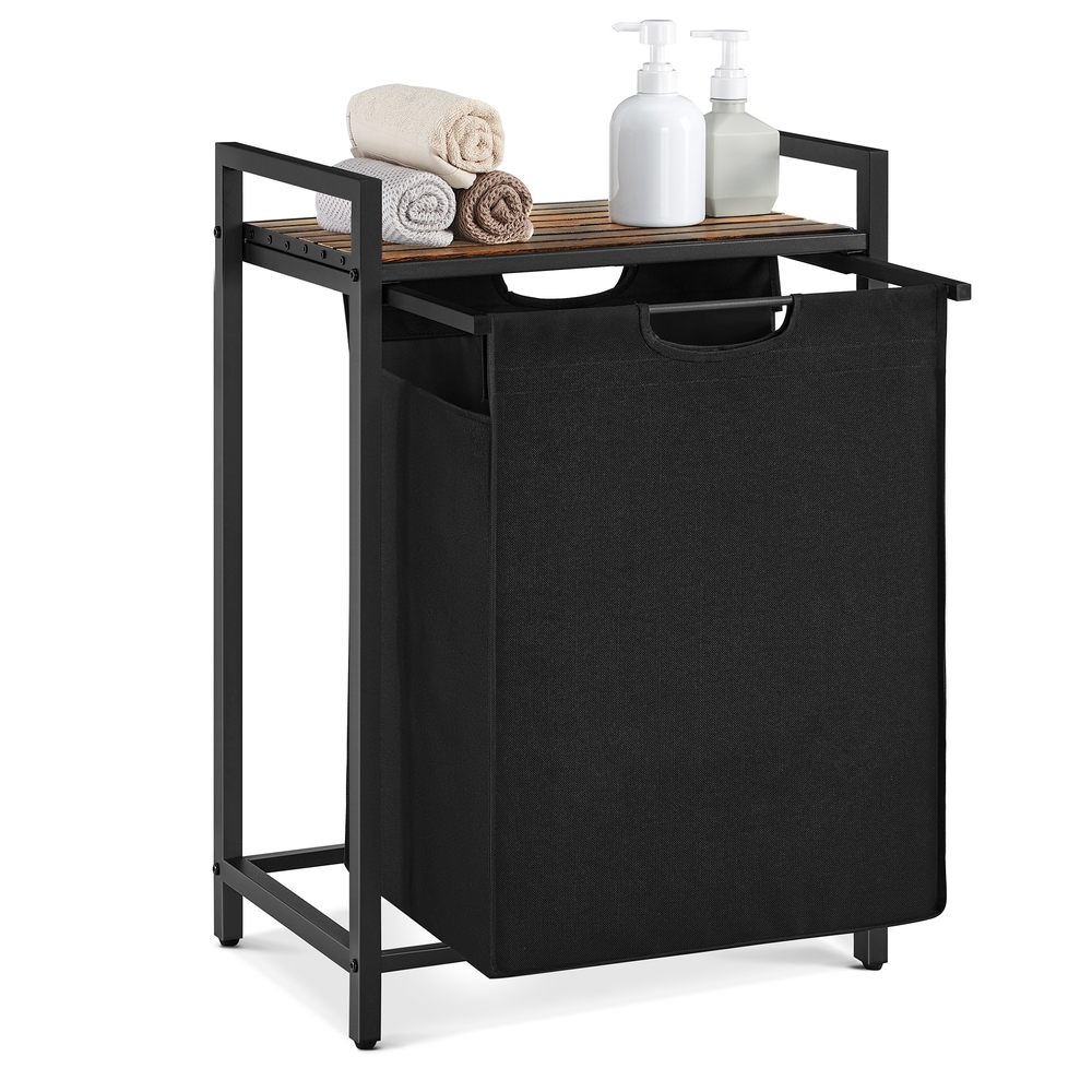 VASAGLE Wäschesammler mit Ablage vintagebraun-schwarz B34BLH101B01