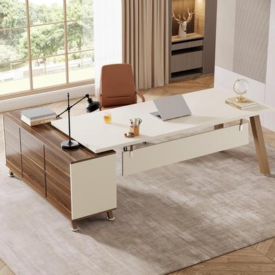 Bluebell 71 Inches L-shaped Executive Desk with 55-Inch Cabinet