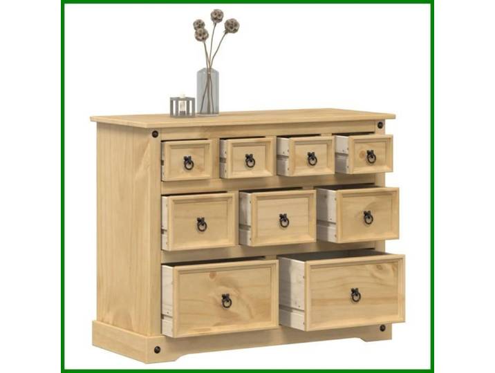 Commode - V BESTLIFE - Corona - Bois massif de pin - 9 tiroirs - 103x46x83 cm