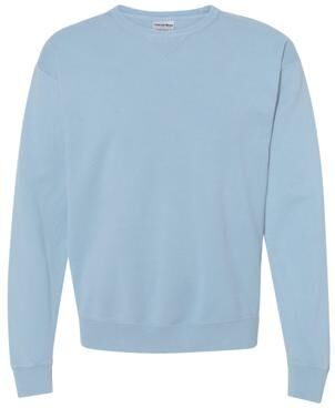 ComfortWash by Hanes GDH400 Men's Comfort Wash Fleece Sweatshirt in Soothing Blue size Large   Cotton/Polyester Blend