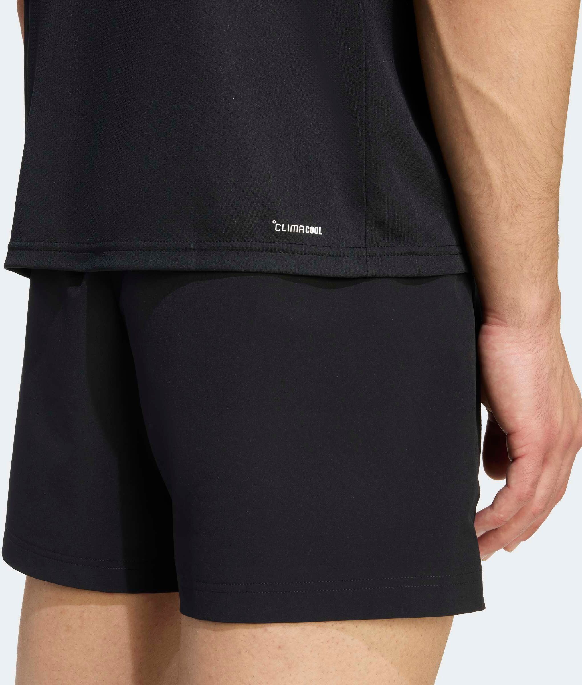 T-Shirt ADIDAS PERFORMANCE "WORKOUT ESSENTIALS BASE", Herren, Gr. L, schwarz, Obermaterial: 100% Polyester, Rundhals, Shirts T-Shirt, reguläre Passform, mit Climacool Technologie schwarz L