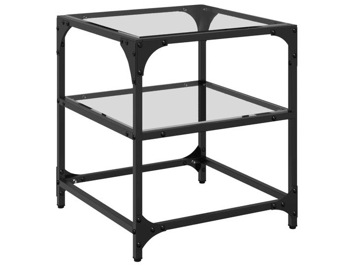 Maison Exclusive - Table Basse Avec Dessus En Verre Transparent 40x40x45 Cm Acier