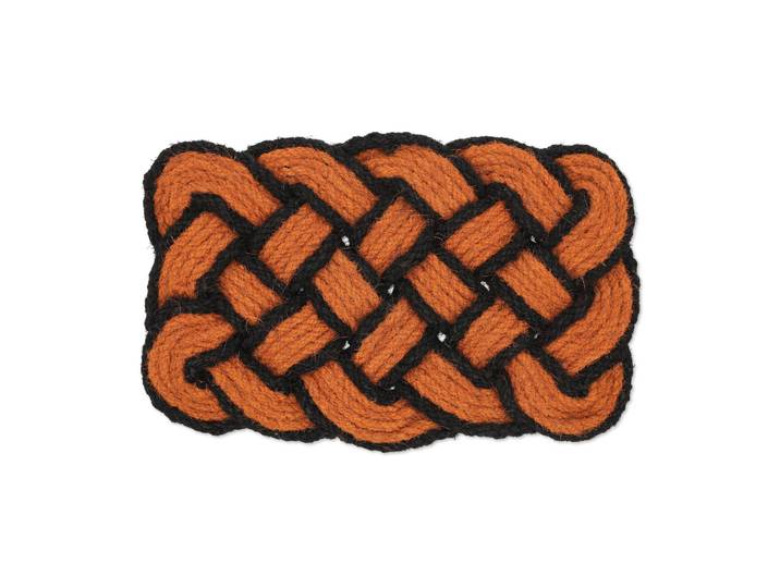 Fussmatte Kokos Knoten Orange-Schwarz