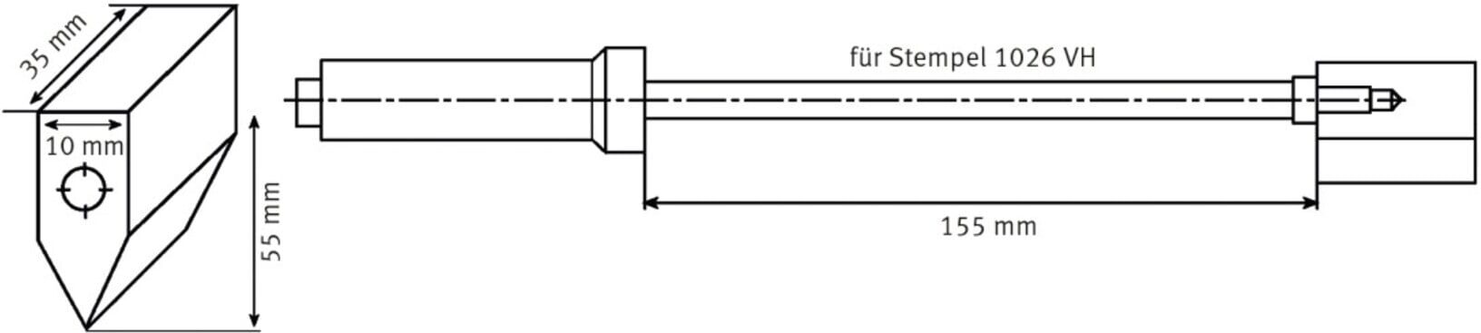 schweisskraft Ersatz-Kohle 60° seitlich gebohrt M6 Gewinde (1231026AK)