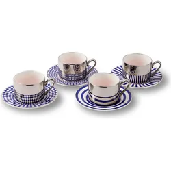 Aunty Kaffeetassen mit Untertassen 200 ml, 4 St.