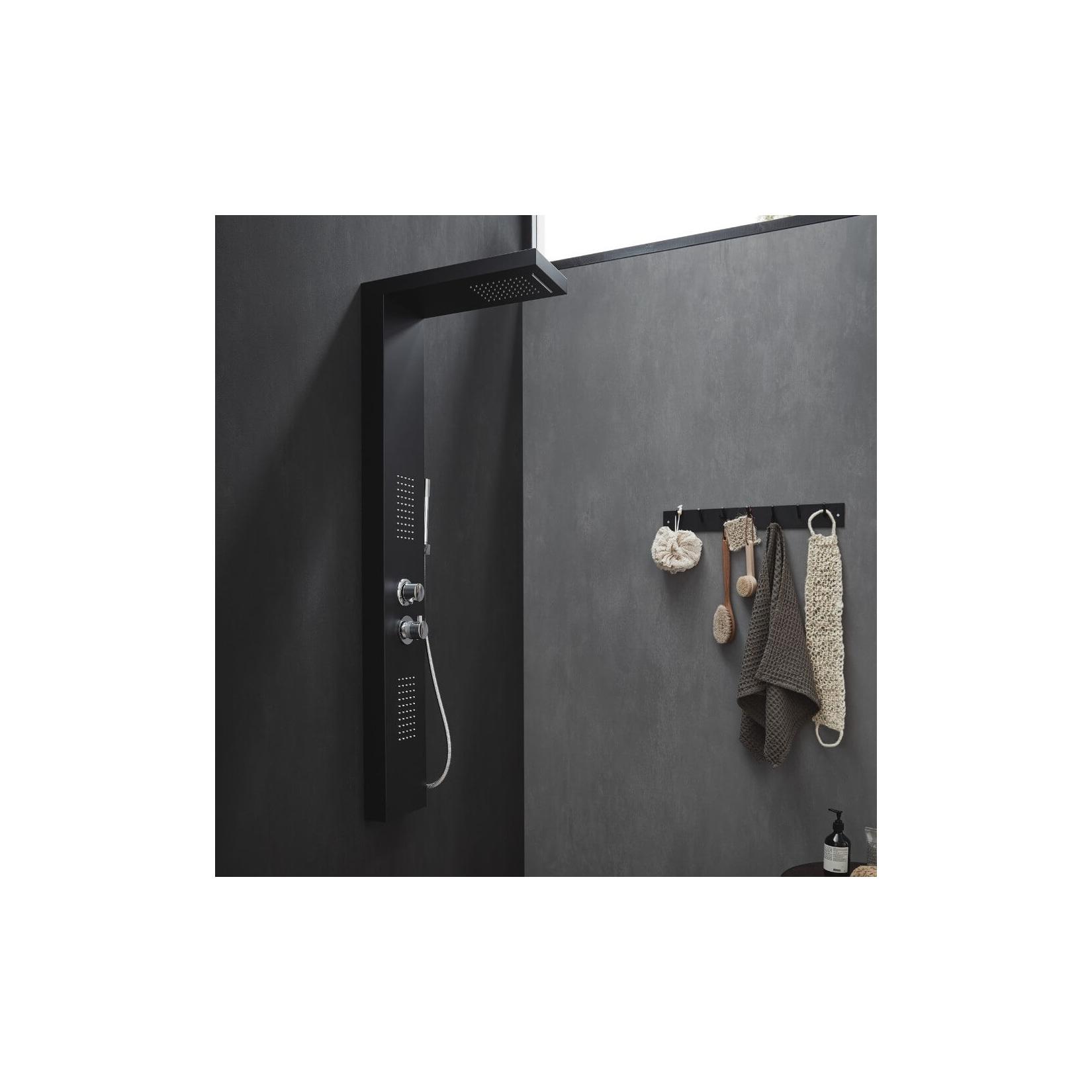 HOME DELUXE Duschpaneel mit Regendusche CASCATA – Schwarz
