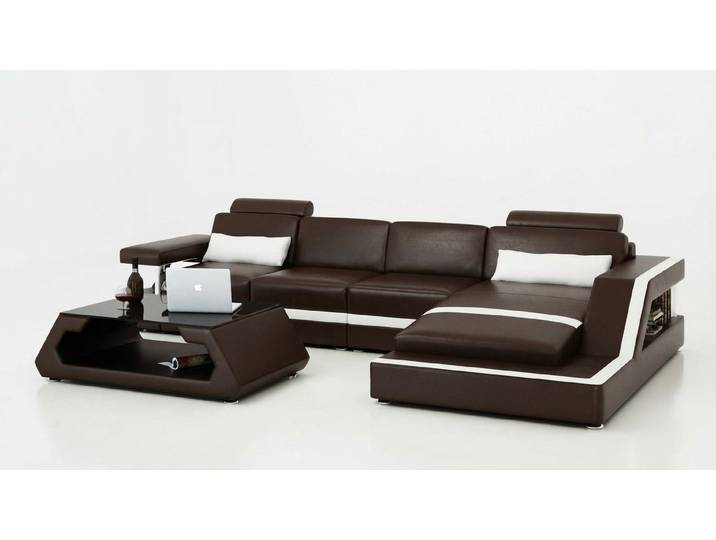 JVmoebel Ecksofa Luxuriöse Ledergarnitur mit USB-Anschlüssen und großzügigem Platz, Made in Europa