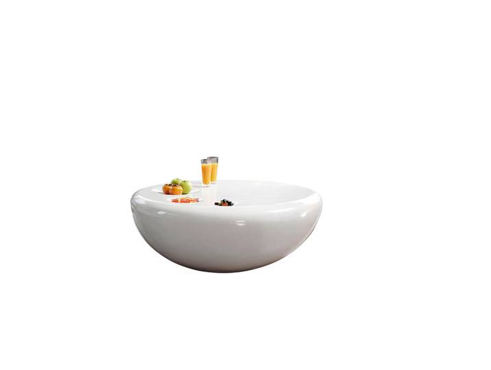 Livetastic Couchtisch, Weiß Hochglanz, Kunststoff, rund, 100x38x100 cm, Wohnzimmer, Wohnzimmertische, Couchtische, Couchtische rund