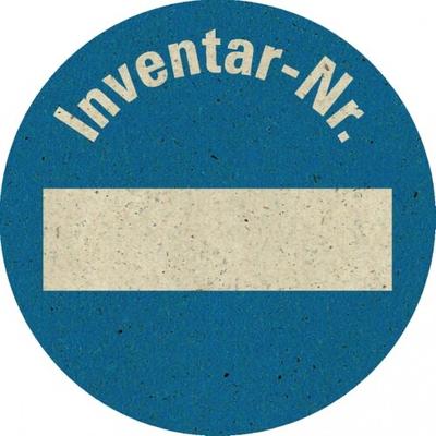 Dreifke® Inventaretikett Inventar-Nr., blau, Graspapier, selbstklebend, Ø 30mm, 18/Bogen