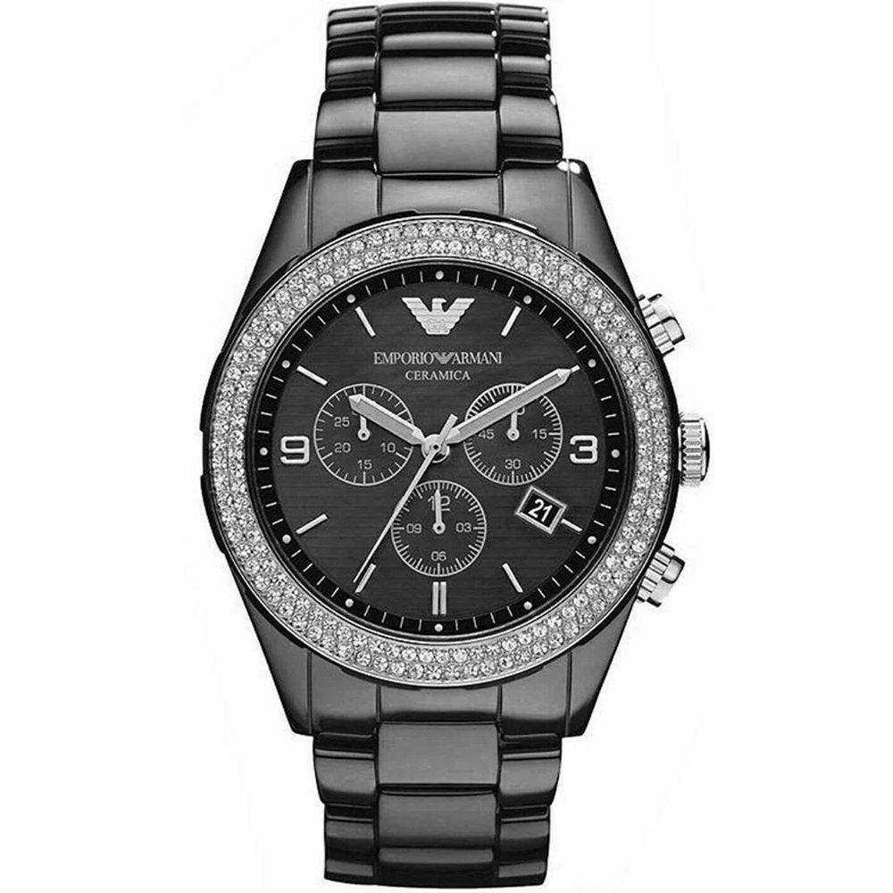 Emporio Armani AR1455 Ceramica Damen Kristalluhr