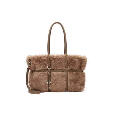 Shopper TAMARIS "Shopper TAS Martha", Damen, Gr. B/H/T: 46cm x 29cm x 13cm, braun (taupe 900), Polyester, Taschen Shopper