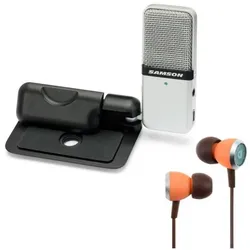 Samson Go Mic USB Mikrofon mit Audiofly InEar Hörer, Mikrofon