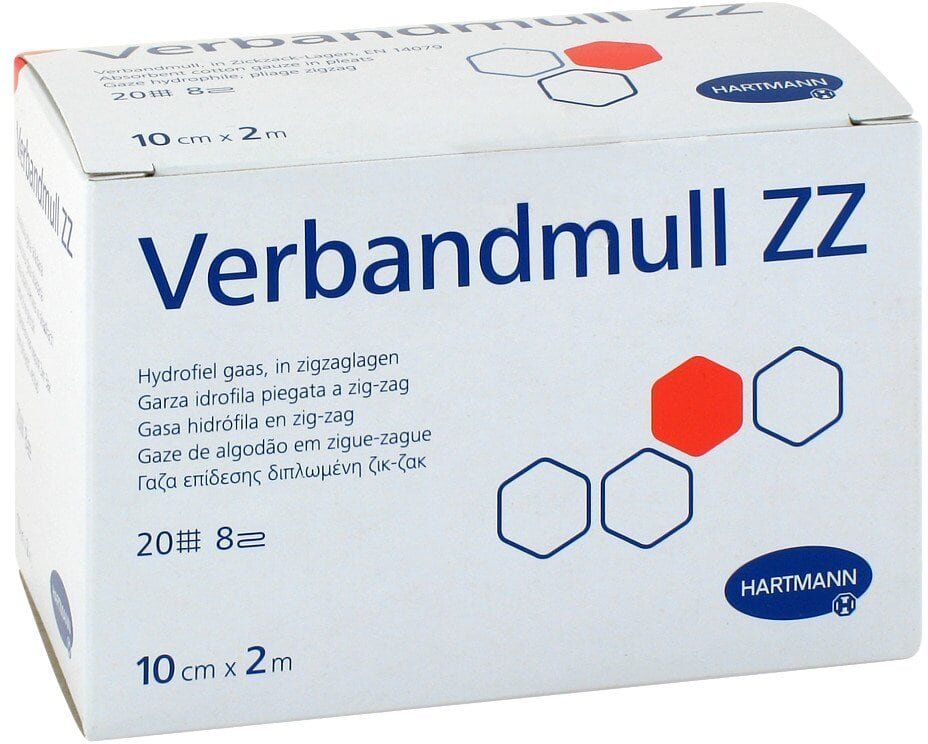 Verbandmull Hartmann 10 cmx2 m zickzack