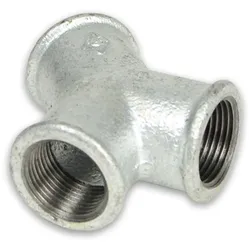 Temperguss Gewindefitting Y Verteiler (IG - IG - IG) (Ausführung: 1/2''IG)