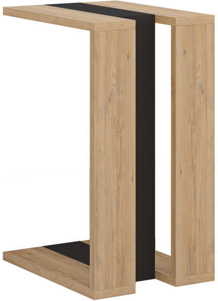 Zipcode Design Madelyn Modern Compact C Shape Side Table Sapphire Oak/Silky Black/Sapphire Oak 57cm H X 30cm W X 40cm D