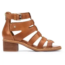 Pikolinos für Damen. W3H-1823 Blanes braune Ledersandalen -Absatzhöhe 5cm (39), 5 bis 8 cm, Reißverschluss, Lässig