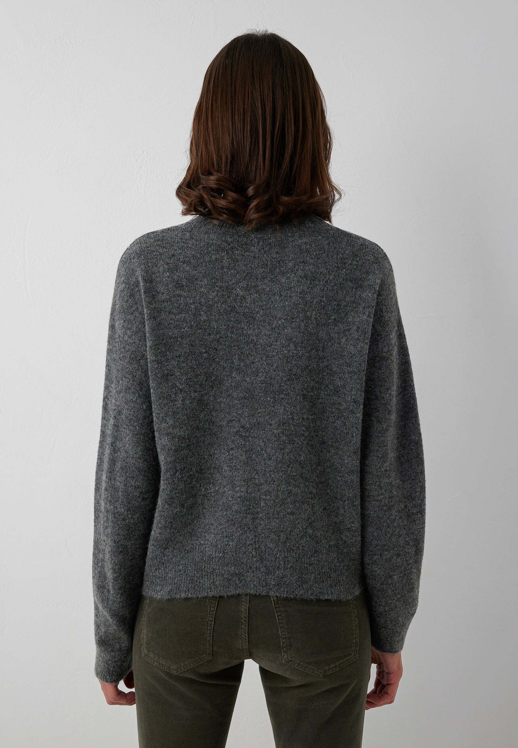Strickpullover MAVI "Mavi Pullover V-Neck", Damen, Gr. XS, grau (anthrazit), Obermaterial: 54% Polyacryl PAN. 20% Polyester PES. 10% Elasthan EL. 8% Wolle WO. 8% Alpaka WP., Pullover Strickpullover anthrazit XS