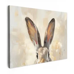 LEINWANDBILD Hase - Ohren - Braun Wandbild 40x30 cm
