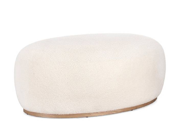 Feeling4Home Pouf Blerina aus Woll-Stoff, Weiß