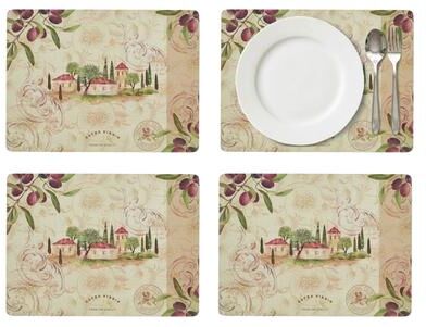 Pimpernel Portmeirion Set of 4 Olive Orchard Placemats - 12 x 16 in