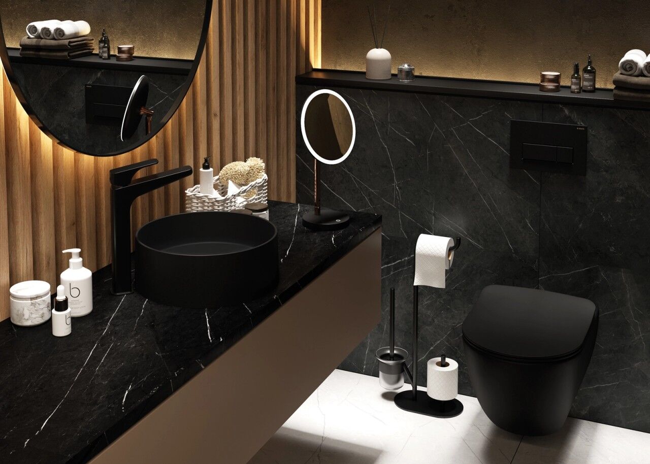 Neuesbad Serie 600 WC-Ständer, Oberfläche: schwarz matt NB1ADI_N7321