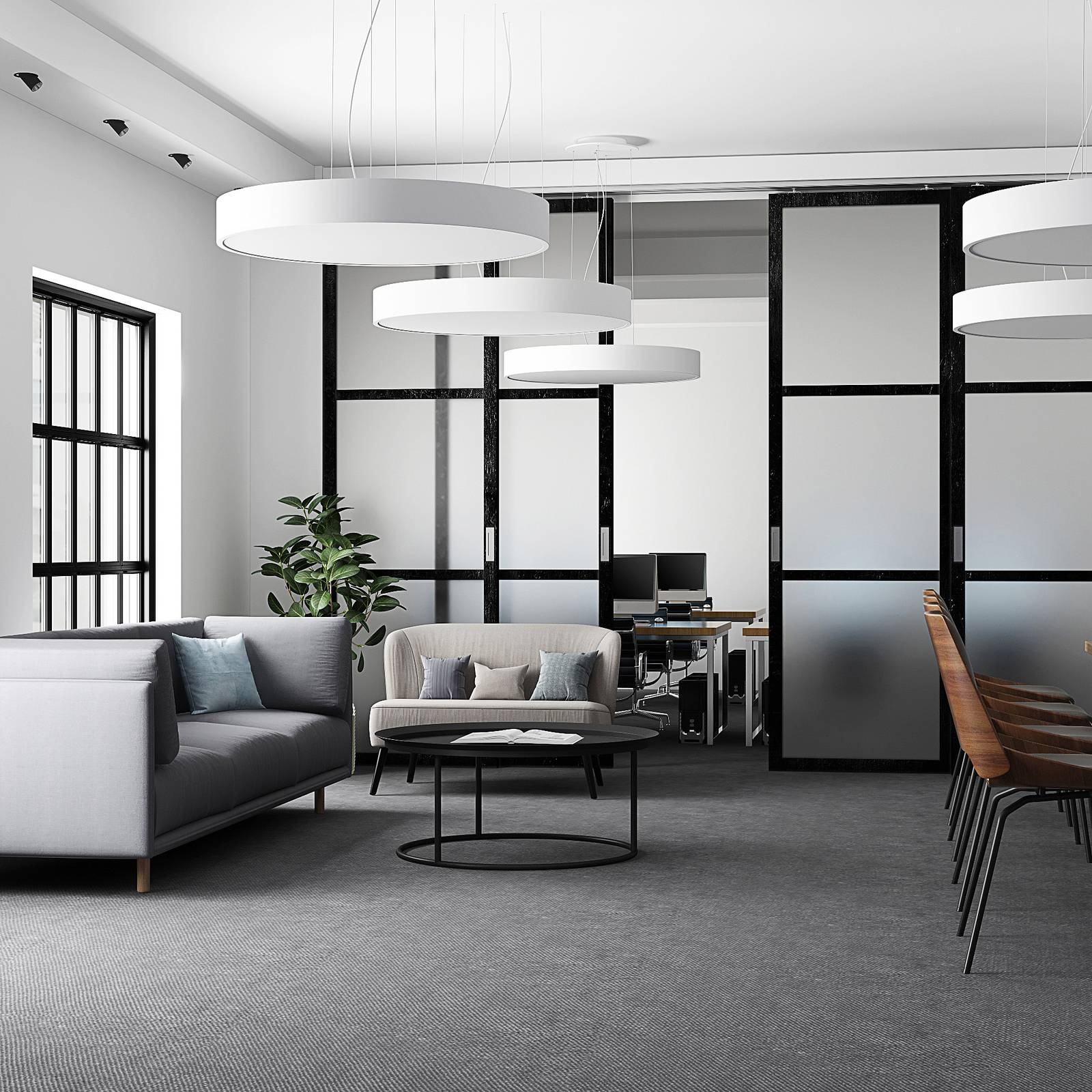 Pendant Light Noabelle Arcchio, dimmable, White / opal, Kitchen, metal, Modern, Ceiling Light