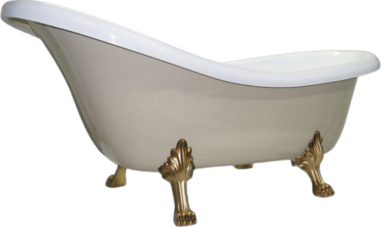 Freistehende Badewanne RETRO beige 160 cm Klik-Klak + Siphon, Verbundwerkstoff