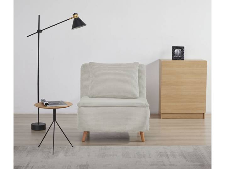 Sessel GOODPRODUCT AINSLEY - OTTO. Verlässliche Qualität. , beige (creme), B:81cm H:82cm T:65cm, 100% Polyester, Sessel, Sessel, wandelbar zum Gästebett, Schlafliege, Webstoff u. Cord-Bezug