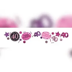 40. Geburtstag Konfetti pink schwarz