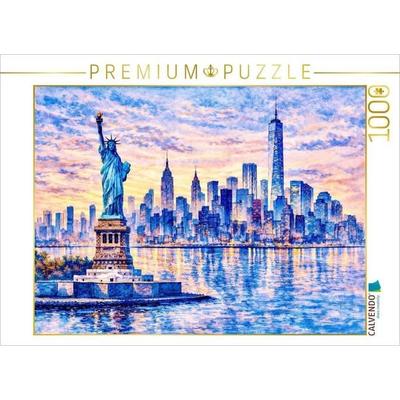 CALVENDO Puzzle Freiheitsstatue in New York | 1000 Teile Lege-Größe 64x48cm Foto-Puzzle für glückliche Stunden