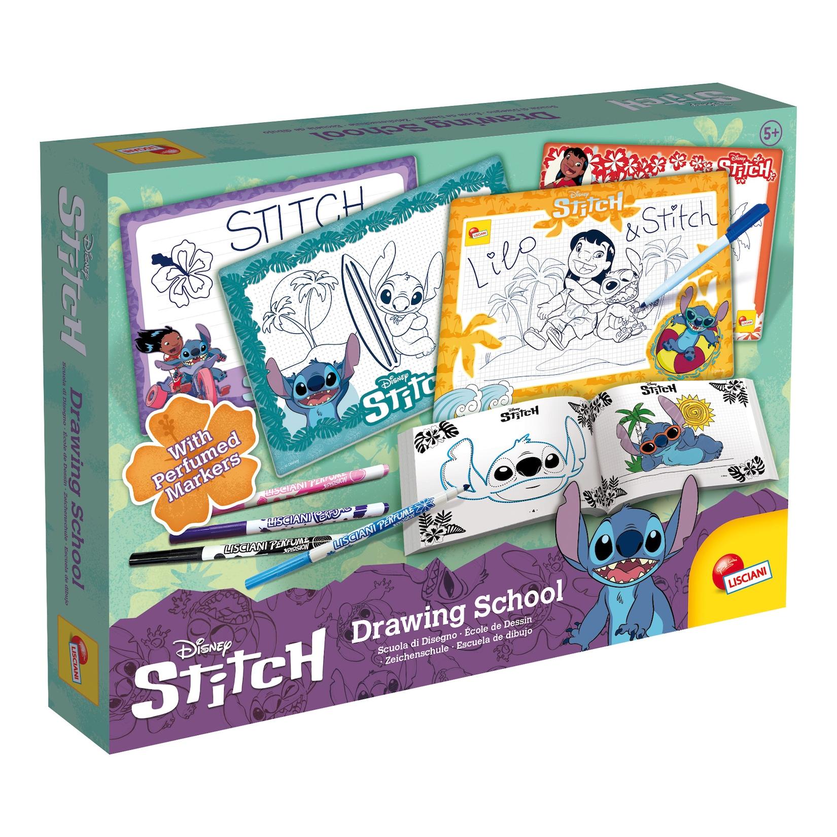 Lisciani 107575 - Disney Stitch - Zeichenschule mit parfümierten Stiften ausmalen zeichnen Kinder