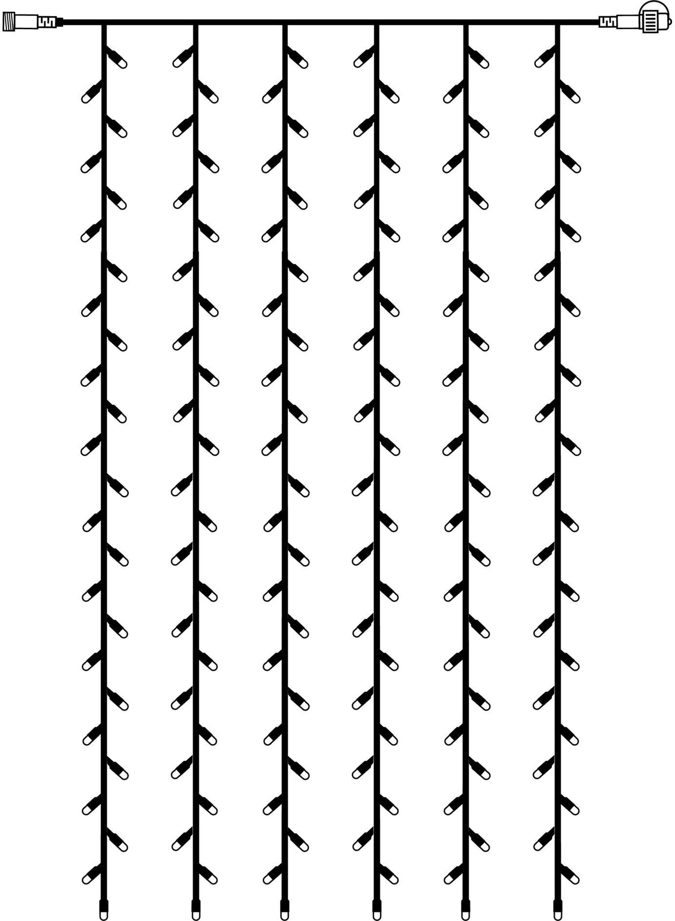 Lichtervorhang "24 Extra, 100 cm x 200 cm", gold (schwarz), Kabellänge 1m x Gesamtlänge 1m, PARFORCE TRADITIONAL HUNTING, Lichterketten, Lichtervorhang schwarz Kabellänge 1m x Gesamtlänge 1m