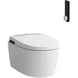 Dusch-WC wandhängend (Unterputzspülkasten, EN1717, EU-Stecker), inkl. App, IOT und Fernbedieung, Sitz & Deckel automatisches öffnen, UVC-Licht, silent flush