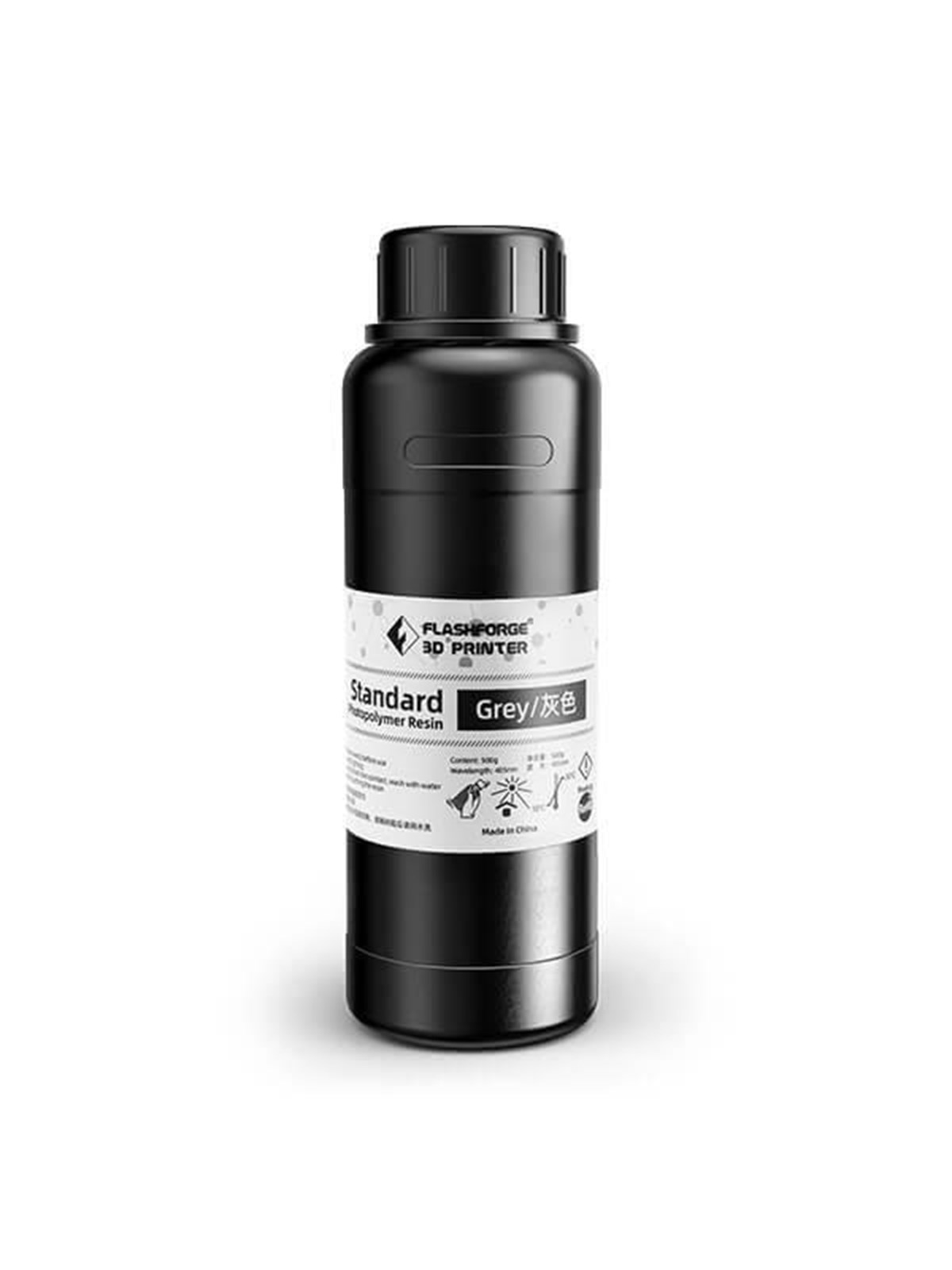 FlashForge Standard Resin Grey 0.5KG 3D Printing Resin, 1.12g