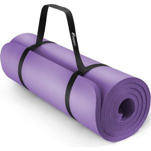 Tresko Yogamatte mit Tragegurt, lila, 1,5 cm stark, rutschfester Schaumstoff, 190 x 100 cm