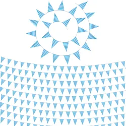 tectake® Wimpelkette mit Rautenmuster blau-weiß
