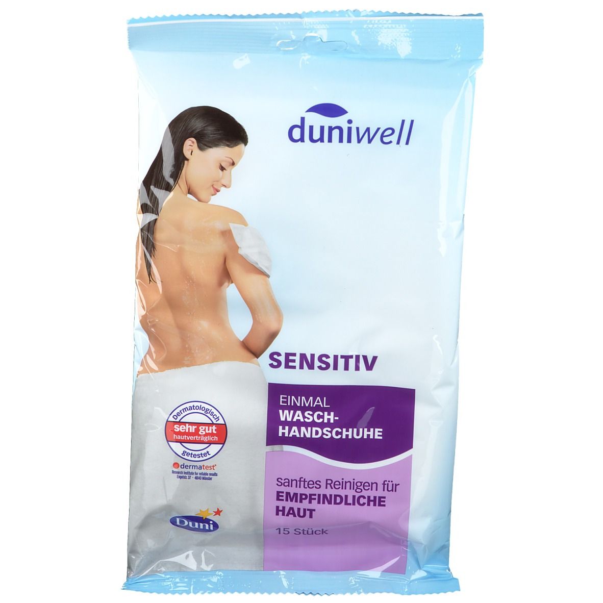 Duniwell Einmal Waschhandschuhe sensitiv 15 St Handschuhe