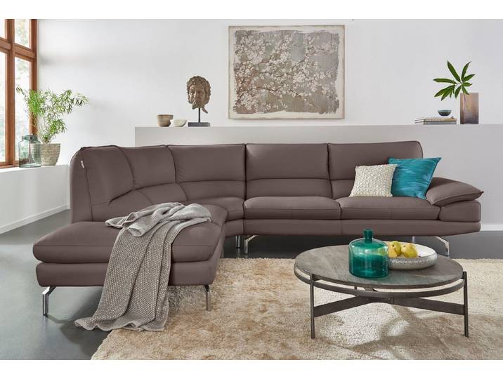 CALIA ITALIA Ecksofa Dave, italienisches Designsofa L-Form, erstklassiger Sitzkomfort, Ottomane wahlweise links oder rechts, in zwei tollen Lederqualitäten