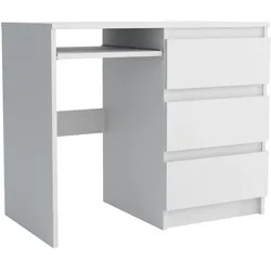 SCHREIBTISCH VALERIO 90x50x76 cm Bürotisch Computertisch, Weiß