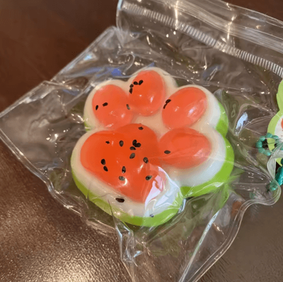 Inspire Picks Watermelon Cat Paw Squishy Toy Slow Rising Cute Stress Relief Squeeze Gift 1pc