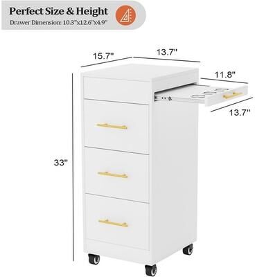karlinc OmySalon Wood Salon Trolley Cart with Wheels
