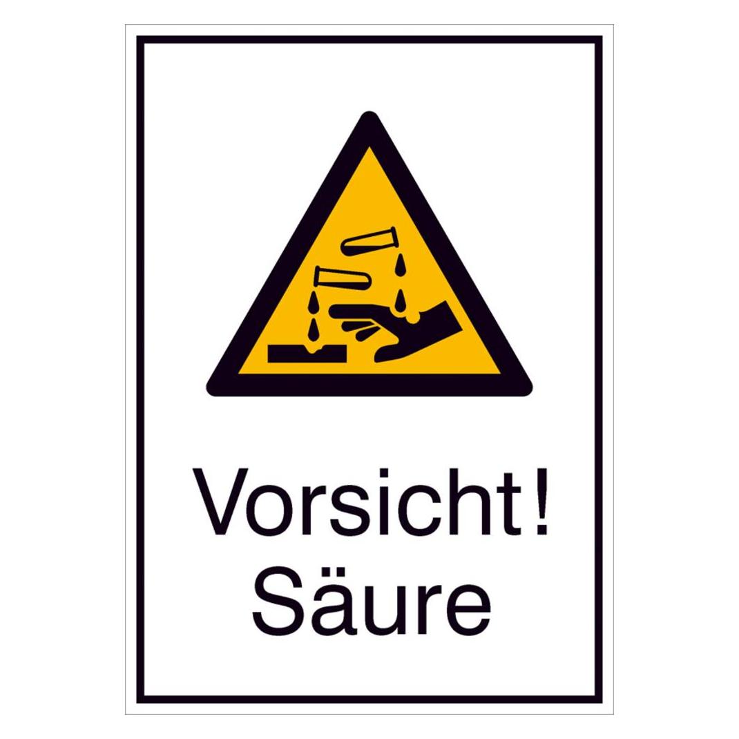 Wolk Warn-Kombischild Vorsicht! Säure Aluminium B x H 131 mm 185 ISO (51.A8130)