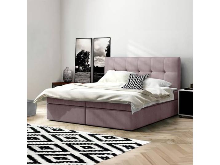 Imebel Holly Boxspringbett 160x200 cm mit 2 Bettkästen und Topper – Bett mit Matratze H3 - Samt Velours, Hochwertig, Individuell anpassbar