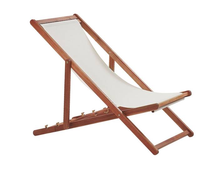 GARTENLIEGE dunkelbraun Textil cremeweiß Anzio