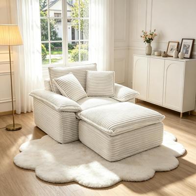 GREATPLANINC Oversized Sofa Lounge Chair and Ottoman Set